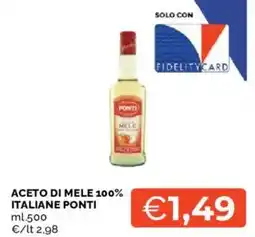 Mercatò Aceto di mele 100% italiane PONTI offerta