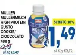 DEM Muller mullermilch high protein gusto cookie/ cioccolato offerta