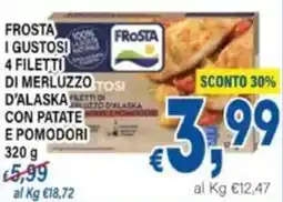 DEM Frosta i gustosi 4 filetti di merluzzo d'alaska alaska con patate e pomodori offerta