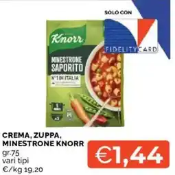 Mercatò Crema, zuppa, minestrone KNORR offerta