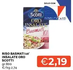 Mercatò Riso basmati 10' insalate oro SCOTTI offerta