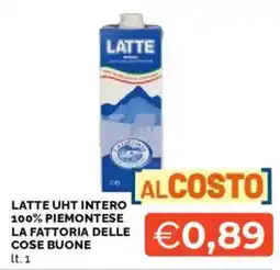 Mercatò Latte uht intero 100% piemontese LA FATTORIA DELLE COSE BUONE offerta
