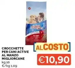 Mercatò Crocchette per cani active al manzo MIGLIORCANE offerta
