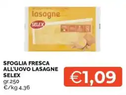 Mercatò Sfoglia fresca all'uovo lasagne SELEX offerta