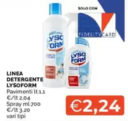 Mercatò Linea detergente LYSOFORM Pavimenti Spray offerta