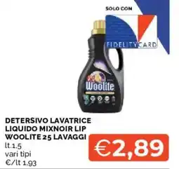 Mercatò Detersivo lavatrice liquido mixnoir lip WOOLITE offerta