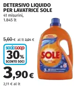 Coop Detersivo liquido per lavatrice SOLE offerta