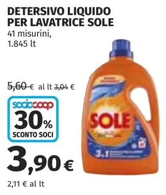 Coop Detersivo liquido per lavatrice SOLE offerta