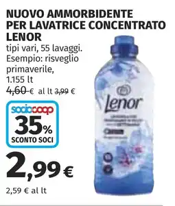 Coop Nuovo ammorbidente per lavatrice concentrato LENOR offerta