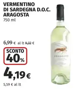 Coop Vermentino di sardegna D.O.C. ARAGOSTA offerta
