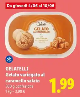 Lidl GELATELLI Gelato variegato al caramello salato offerta