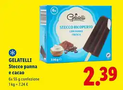 Lidl GELATELLI Stecco panna e cacao offerta