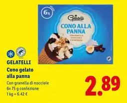Lidl GELATELLI Cono gelato alla panna offerta