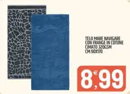 Ard Discount Telo mare navigare con frange in cotone cimato 320gsm cm.90x170 offerta