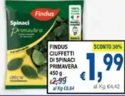DEM Findus ciuffetti di spinaci primavera offerta