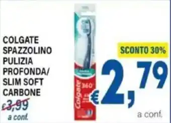 DEM Colgate spazzolino pulizia profonda/ slim soft carbone offerta