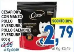 DEM Cesar dry con manzo pollo e verdure/ pollo salmone e verdure offerta
