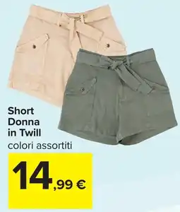 Carrefour Short Donna in Twill offerta