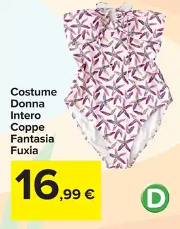 Carrefour Costume Donna Intero Coppe Fantasia Fuxia offerta