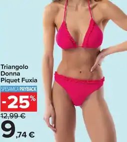 Carrefour Triangolo Donna Piquet Fuxia offerta
