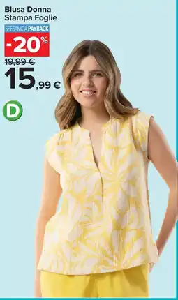 Carrefour Blusa Donna Stampa Foglie offerta