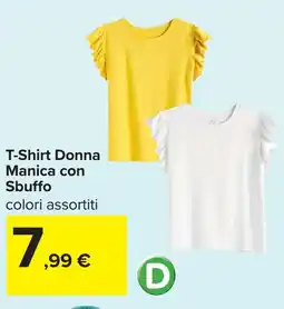 Carrefour T-Shirt Donna Manica con Sbuffo offerta