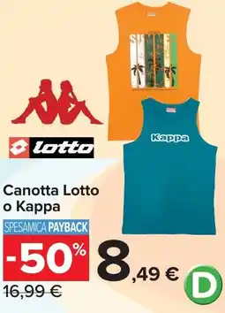 Carrefour Canotta Lotto o Kappa offerta