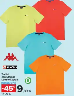 Carrefour T-shirt con Stampa Lotto o Kappa offerta