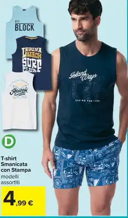 Carrefour T-shirt Smanicata con Stampa offerta