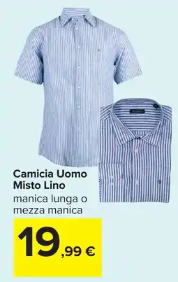 Carrefour Camicia Uomo Misto Lino offerta