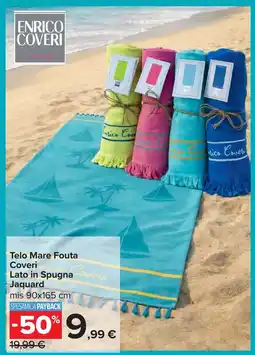 Carrefour Telo Mare Fouta Coveri Lato in Spugna Jaquard offerta