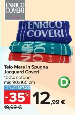 Carrefour Telo Mare in Spugna Jacquard Coveri offerta