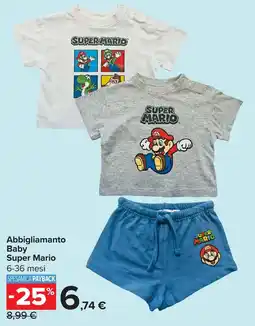 Carrefour Abbigliamanto Baby Super Mario offerta