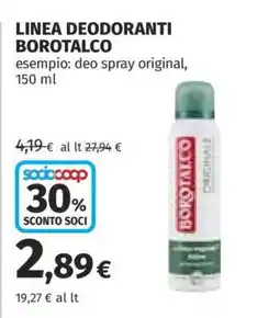 Coop Linea Deodoranti Borotalco offerta