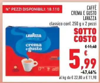 Conad CAFFÈ CREMA E GUSTO LAVAZZA offerta