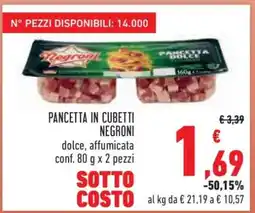 Conad Pancetta in Cubetti Negroni offerta
