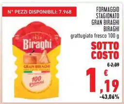 Conad FORMAGGIO STAGIONATO GRAN BIRAGHI BIRAGHI offerta