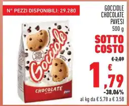Conad GOCCIOLE CHOCOLATE PAVESI 500 g offerta