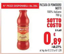 Conad PASSATA DI POMODORO MUTTI offerta