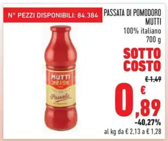 Conad PASSATA DI POMODORO MUTTI offerta