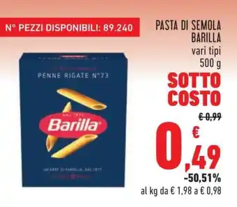Conad PASTA DI SEMOLA BARILLA offerta