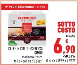 Conad CAFFÈ IN CIALDE ESPRESSO KIMBO offerta