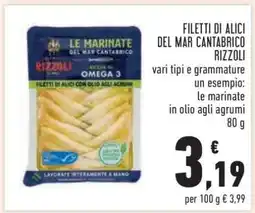 Conad Filetti di Alici del Mar Cantabrico Rizzoli offerta