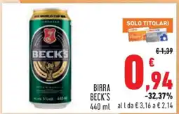 Conad Birra Beck's offerta