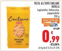 Conad PASTA ALL'UOVO EMILIANE BARILLA offerta