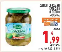 Conad CETRIOLI CROCCANTI CROCKIOLI IL PICCHIO offerta