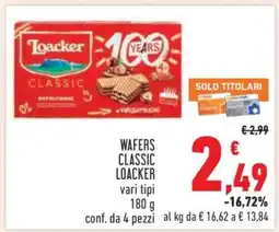 Conad Wafers Classic Loacker offerta