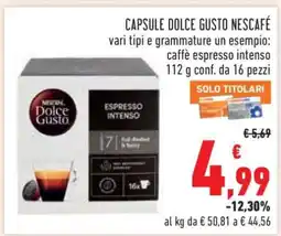 Conad Capsule Dolce Gusto Nescafé offerta