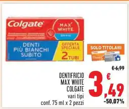 Conad Dentifricio Max White Colgate offerta