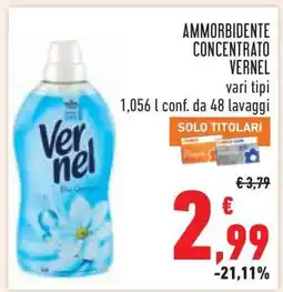 Conad Ammorbidente Concentrato Vernel offerta